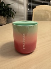 Starbucks 8oz Ombre Red Pink Green Watermelon Tumbler Mug with Lid