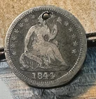 1844 Seated Liberty Half Dime Nice Original Fine Details Holed CHRC
