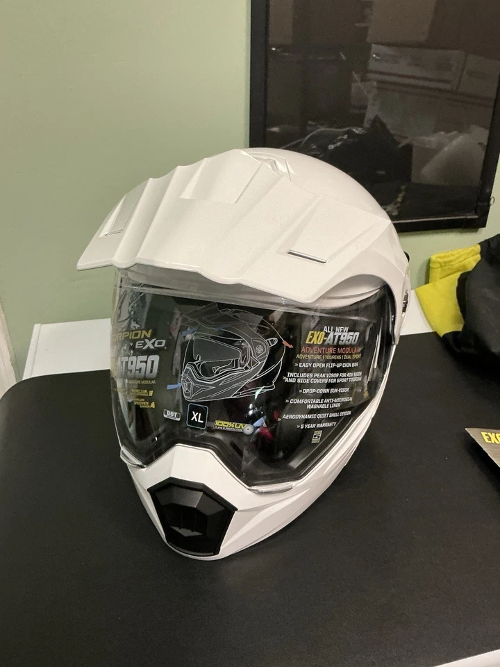 Casco Modular Moto Scorpion EXO-AT950 Blanco Talla XL Foto 3 de 4