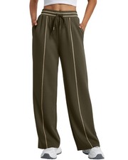 Wide Leg Sweatpants Women High Waisted Baggy Lounge Pants Drawstring Athletic...