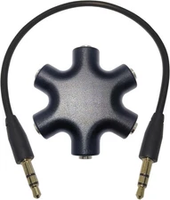 5-Jack Audio Headphone Splitter 5 Way for 3.5mm Devices Multi Earphone Splitter 