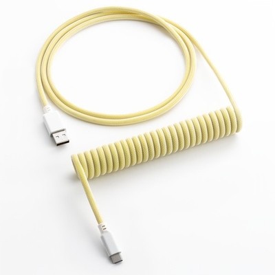 CableMod Classic Coiled Keyboard Cable USB-C zu USB Typ A, Lemon Ice - 150cm