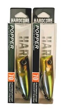 (Set of 2) Duel Hardcore Popper 70F Topwater Lures 3/8oz 2-3/4" Metallic Ght Ayu