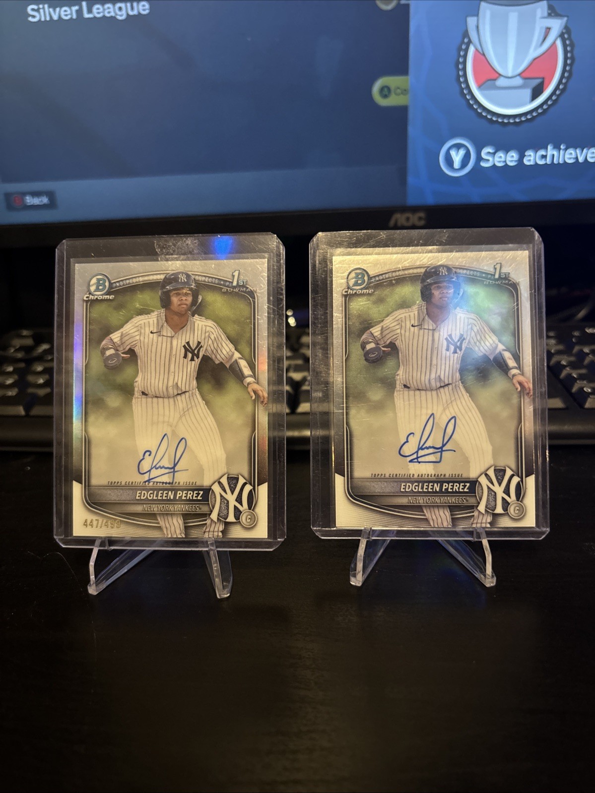 2025 Bowman Chrome Prospects Edgleen Perez 1st Auto And Refractor /499