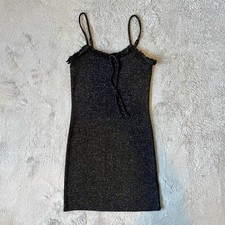 Urban outfitters UO 90s style size XS black sparkly sleeveless mini slip dress