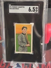 1909-11 T206 Piedmont Cigarettes Zack Wheat HOF Dodgers. SGC 6.5 EX-NM+