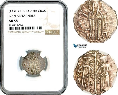 AL070, Bulgaria, Ivan Alexander, Gros ND (1331-71) Silver, NGC AU58