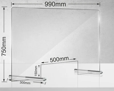 MANSCHIN-LASERDESIGN Schutzschild Acryl Spuckschutz | Thekenaufsteller | Schutz 990x750mm