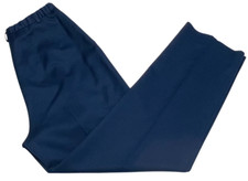 Pendleton 100 Virgin Wool Pleated Lined Dress Pants Womens 12 Navy USA 28X30