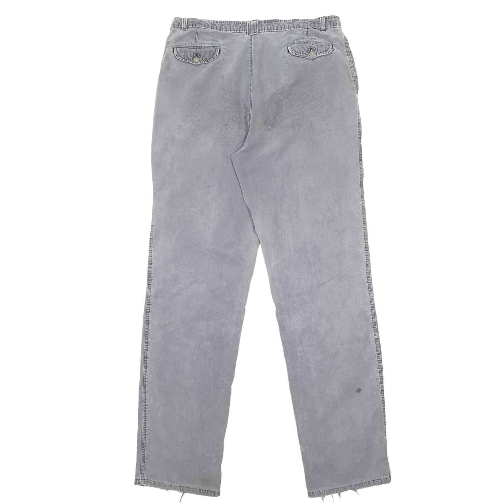 UNBRANDED Double Pleated Carpenter Workwear Trousers Cotton Grey Mens W36 L37 image 3