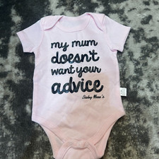 Pink Infant Girl My Mom " Doesn't Want Your Advice" One Piece 0-3 Mon NEW 