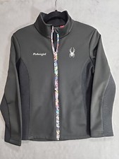 Spider Youth Girls Large 14-16 Zip Up Black Long Sleeve Jacket