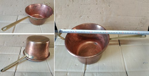 Pentola Paiolo in Rame con Manico in Ottone Diametro 28 cm pesante più di 2 kg