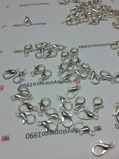 100 Pcs Silver Plated Lobster Clasps Claw Jewelry Findings Fastener Hook 12mm
