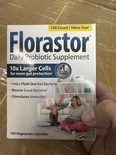 Florastor Daily Probiotic Supplement - 100 Veggie Capsules - Exp 04/26