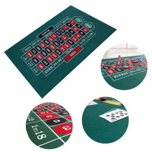 Blackjack Roulette Casino Poker Table Top Felt Cloth Cover Mat Green 60*90cm AU - Picture 8 of 11