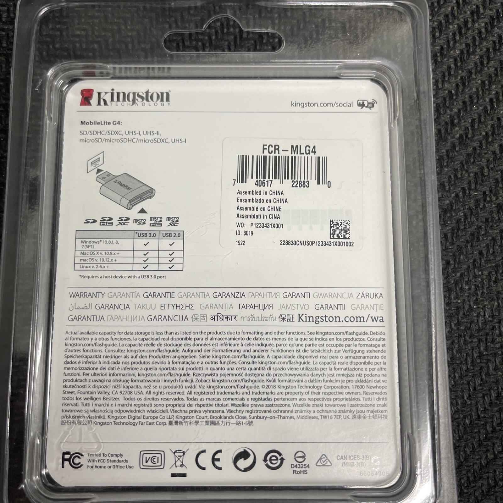 Kingston USB 3.0 MobileLite G4 Card Reader Supports SD/SDHC/SDXC, microSD/SDHC eBay