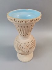Vase Blumenvase ohne Bodenmarke innen blau DEKO Einrichtung handgemacht handmade