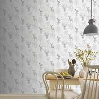 Arthouse 901808 Graue GeäTzte Hirsch Tapete - Metallische Akzente