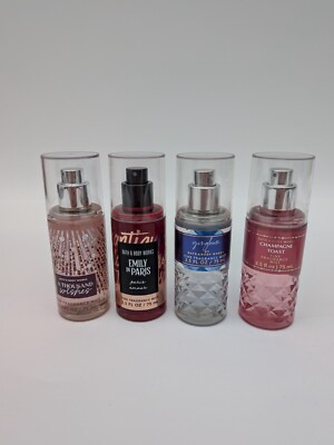 4x BATH & BODY WORKS Fragrance Mist 75ml - Emily in Paris/ Gingham/ Champagne To
