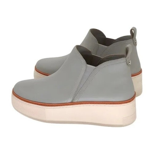 J SLIDES Womens Lt. Grey Mika Platform Slip On Leather Sneakers Bootie Shoes 8 M - Picture 3 of 4