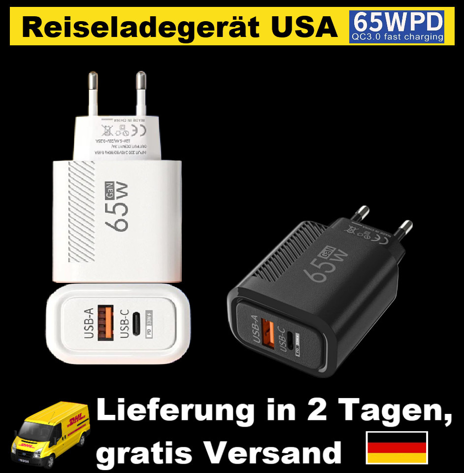 65w USB C Schnell Ladegerät Stecker für iPhone Xiaomi Samsun Huwai, Laptop a5c