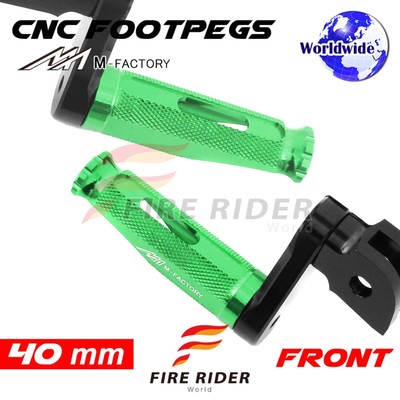 40mm Adjustable Green Rider Foot Pegs SHINOBI For MT-10 / FZ-10 16 17 18 19 20 2