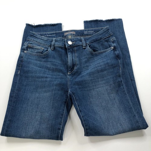 Pantalones de mezclilla de tiro medio DL1961 Mara rectos con tobillo instasculpido (se adapta a 28W 27L) - Imagen 2 de 11