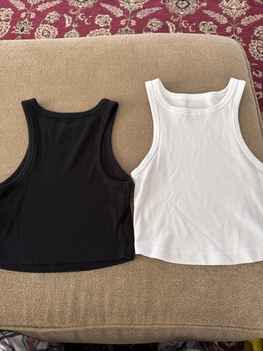 2 Wild Fable Tank Tops Women’s XS Ribbed Knit Cropped Sleeveless (AH)