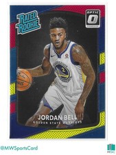 Jordan Bell 2017-18 Donruss Optic Rated Rookie Red Yellow Prizm RC #163 Warriors