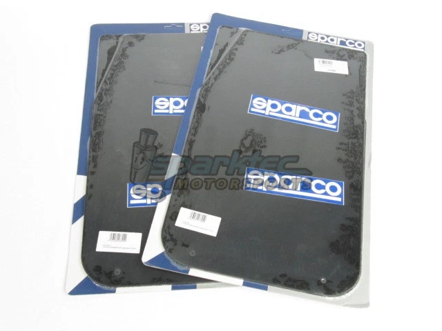 Juego de 4 guardabarros universales Sparco negros con logotipo azul/blanco coche/camión/SUV NUEVO Foto 2 de 2