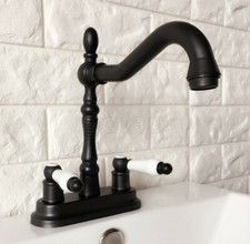 Oil Rubbed Bronze 2 Holes 4"Centerset Kitchen Faucet Sink Basin Mixer Tap Ghg076