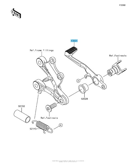 KAWASAKI NINJA ZX-6R ZX636 2013-2024 Genuine Brake Pedal Lever