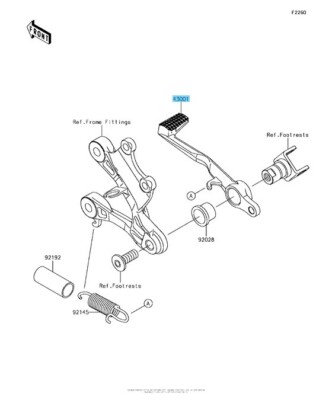 KAWASAKI NINJA ZX-6R ZX636 2013-2024 Genuine Brake Pedal Lever