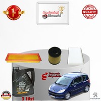 Inspektionskit Filter + ÖL Peugeot 1007 1.4 55KW 75CV Von 2005->