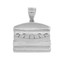 thumbnail 2 - 14k Solid White Gold Hamburger Lovers Fast Food Pendant Necklace