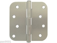 Satin Nickel 4" X 4" w 5/8" Radius Round Corner Door Hinge Hinges US15 Exterior