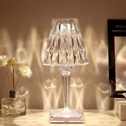 USB LED Table Lamp Touch Sensor Desk Crystal Light Home Bedroom Decor Gift - Picture 11 of 12