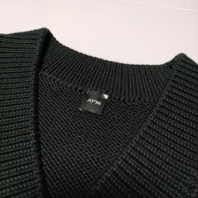 ATON/UNITED ARROWS Custom CO/CA cotton cashmere knit vest black 41007M