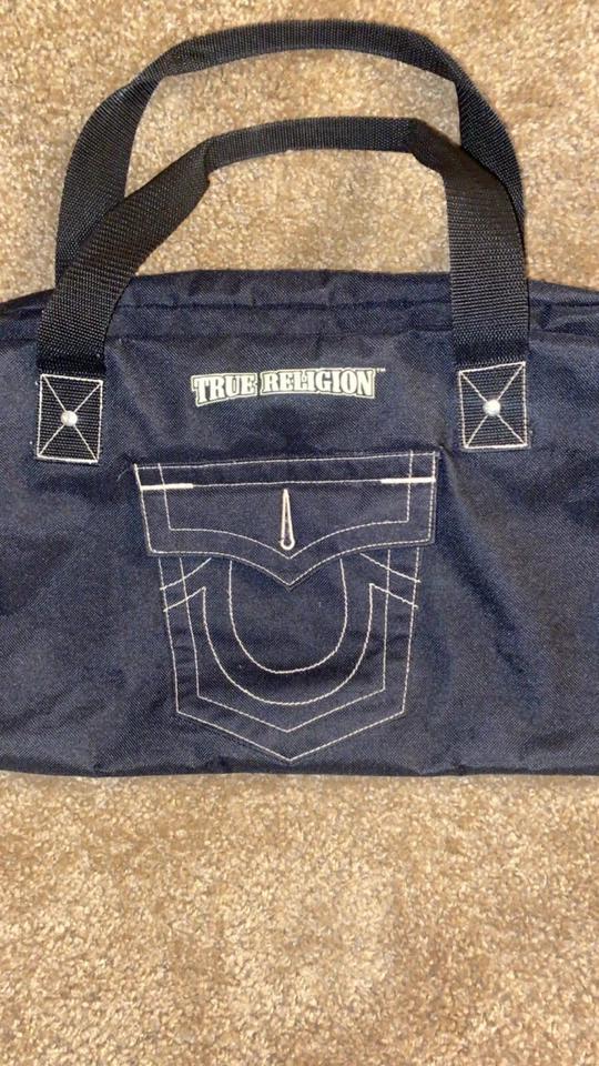Bolsa de viagem True Religion de lona preta e ótimo estado - Imagem 3 de 4