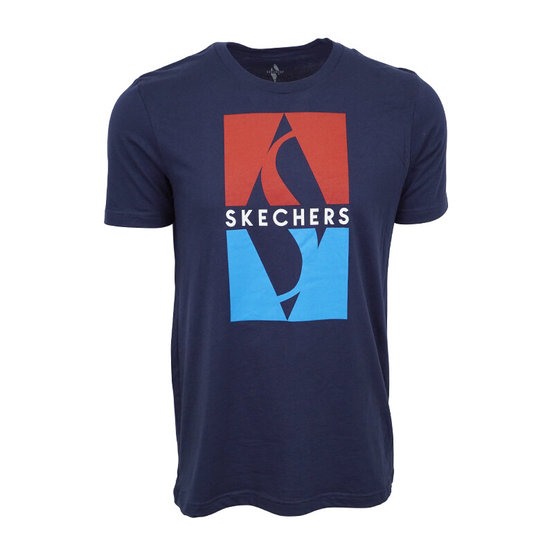 МУЖСКАЯ ФУТБОЛКА С ГРАФИЧЕСКИМ ЛОГОТИПОМ SKECHERS ТЕМНО-СИНЯЯ 2090₽