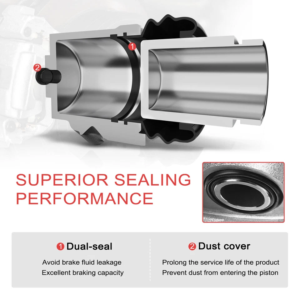 2Pcs Front Brake Caliper for Mercedes-Benz R107 380SL 450SL C107 380SLC 450SLC - Image 3 of 4