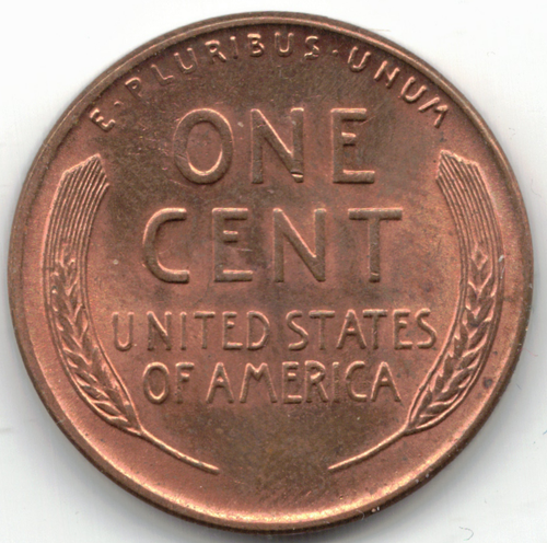 1957 D Lincoln cent in RED UNCIRCULATED condition ~ PLEASE SEE THE SCAN stk q4 - Picture 2 of 4