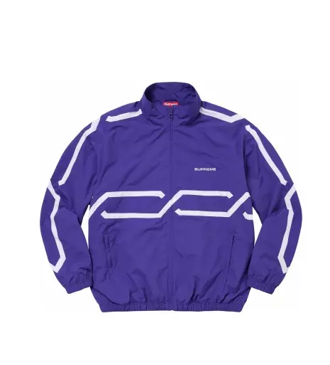 Veste Supreme Inset Link Track violet blanc taille moyenne Supplex nylon SS24