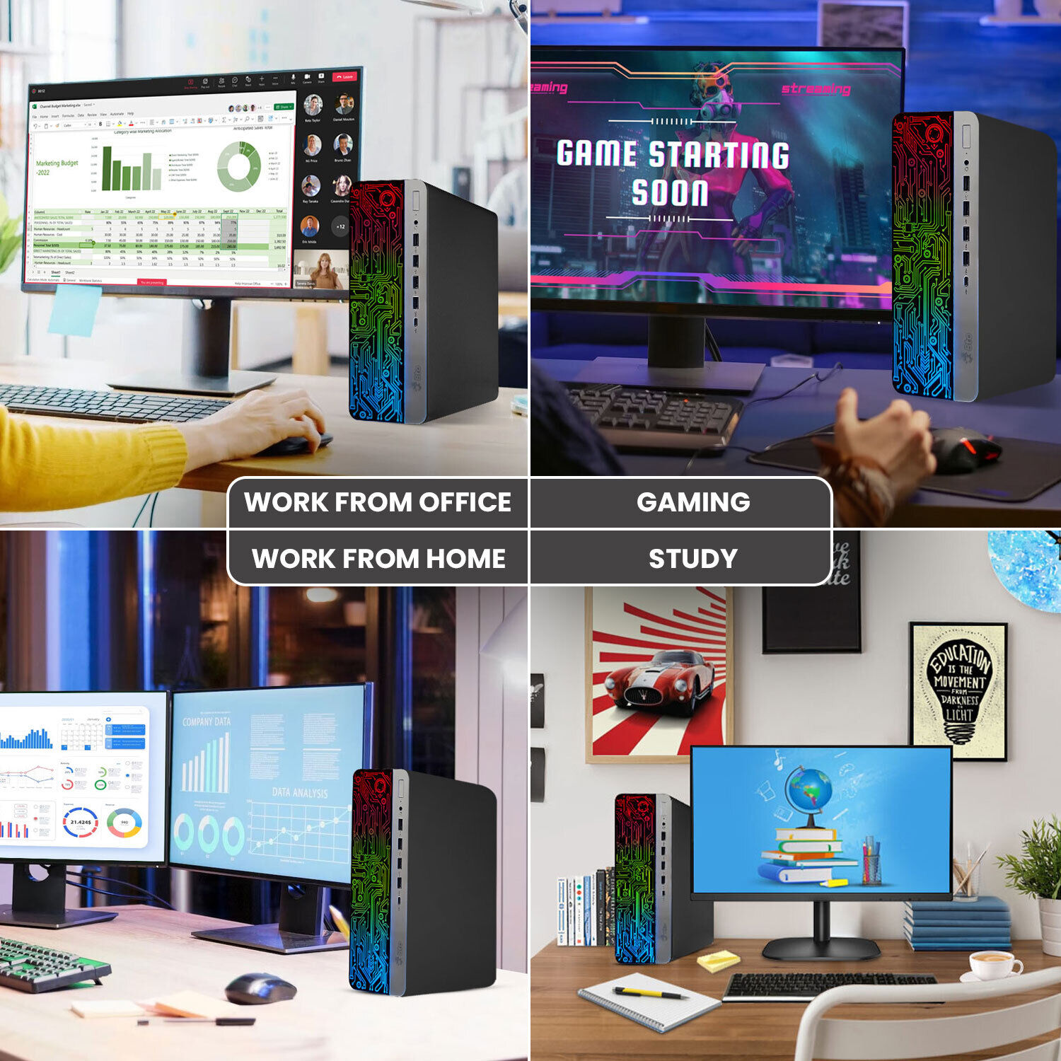 HP RGB Desktop i5 Gaming PC GTX NVIDIA 32GB Ram 1TB SSD 2TB HDD New 24" LED WiFi - Picture 3 of 10