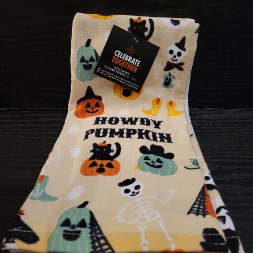 Howdy Pumpkin Halloween, Skellington Cowboys, Black Cats Dish/Kitchen Towels