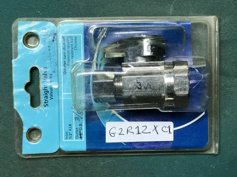 BrassCraft 1/2" FIP Inlet X 3/8" O.D. Comp 1/4-Turn Straight Valve G2R12X-C1