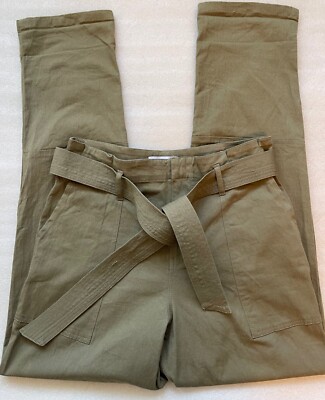 O'NEILL, WOMEN'S M STRAIGHT, HYBRID HIGH WAISTED, BELTED, OLIVE GREEN PANTS NWOT