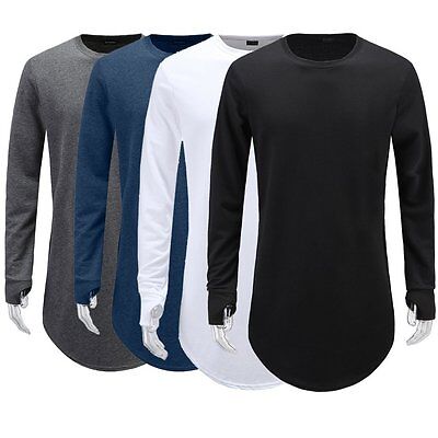 Hip Hop long sleeve t-shirts with thumb-hole cuffs for street wear 