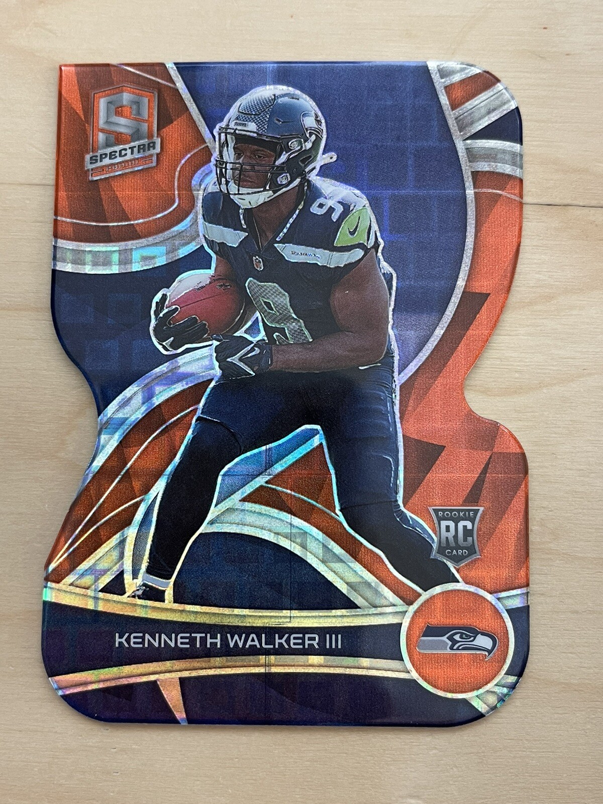 2022 Panini Spectra #142 Kenneth Walker III Rookie RC Neon Orange Die-Cut #2/15